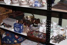 Collection of ceramics including Poole Pottery, Ringtons, together with brass jam pan,