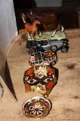 Beswick mare and foal, Abbeydale Imari dish, Royal Crown Derby pin try,