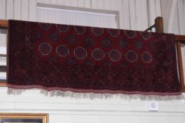 Dark red ground Afghan Kayam carpet, 2.87 by 2.39.