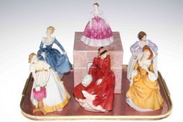 Collection of five Royal Doulton ladies and one boxed Coalport figure (6).