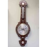 Early Victorian inlaid rosewood barometer, C. W.