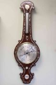 Early Victorian inlaid rosewood barometer, C. W.