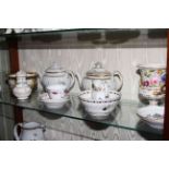 Collection of English early 19th Century china, including Newhall teapots, Worcester tea bowl,
