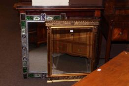 Overmantel mirror, gilt framed mirror and contemporary wall mirror (3).