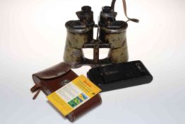 World War I binoculars marked 8x60, 2111428 b/c, length 21cm, and vintage Kodak camera (2).