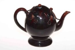 Minton brown glazed Cadogan teapot.
