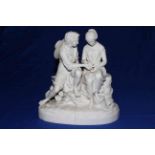 Copeland Parian group of Paul and Virginia, 31cm.