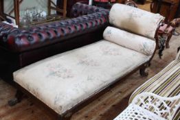 Regency mahogany and brass Empire style scroll end day bed.