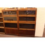 Wilton, Newcastle pair mahogany four height stacking cabinet bookcases, 88cm by 155cm.