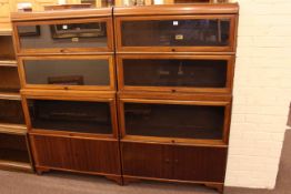 Wilton, Newcastle pair mahogany four height stacking cabinet bookcases, 88cm by 155cm.