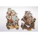 Two Volkstedt and Ernst, Vienna pastoral figure groups, 17cm.