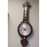 Victorian inlaid rosewood barometer, D.