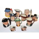 Collection of eleven Royal Doulton character jugs, nine medium and two small.