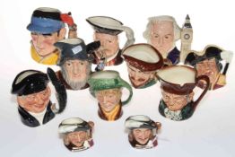 Collection of eleven Royal Doulton character jugs, nine medium and two small.