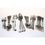 Part canteen of Mappin and Webb silver six place Old English pattern cutlery, Sheffield 1913,