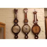 Three incomplete 19th Century barometers, together with some dials and bezels.