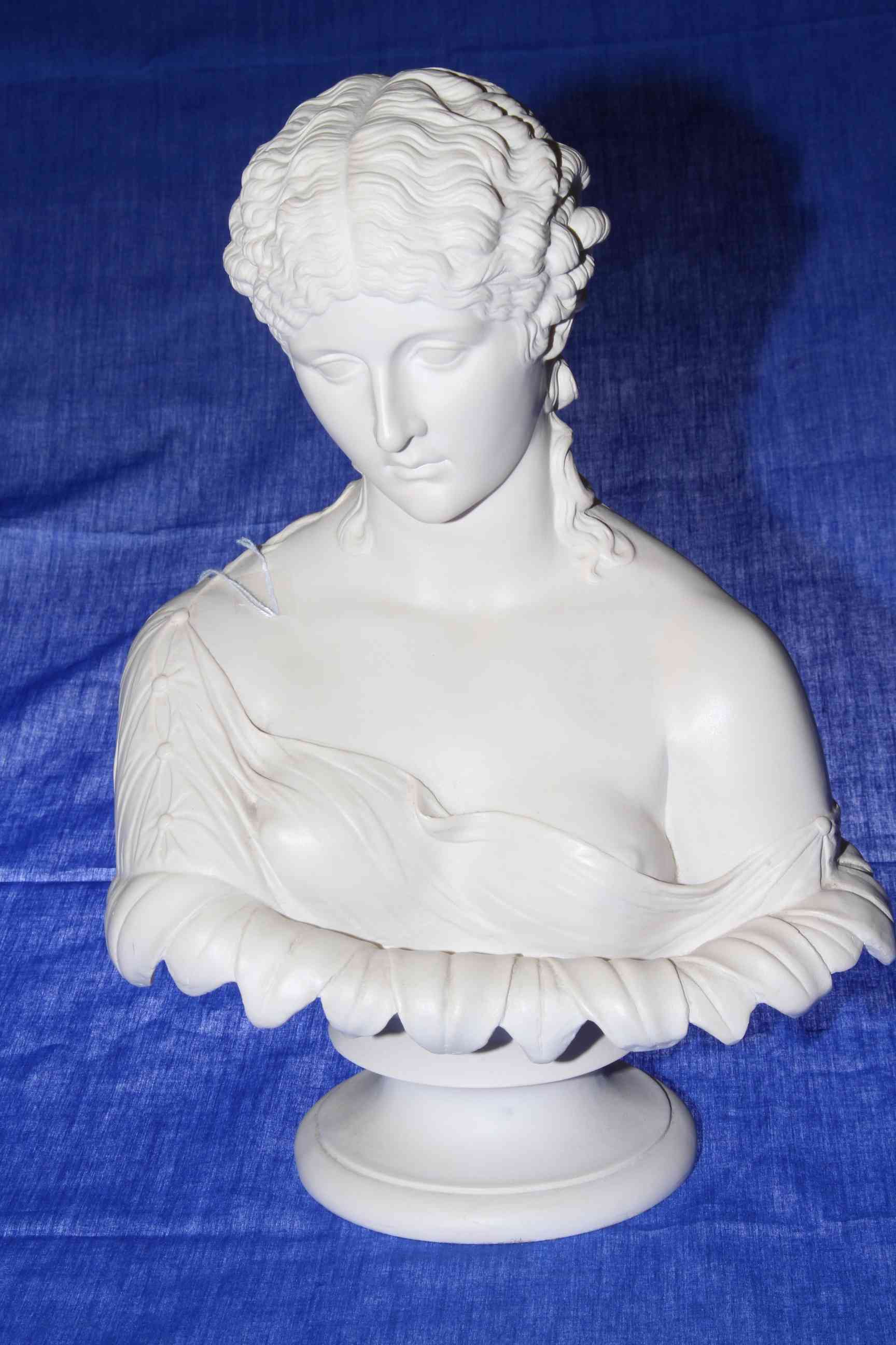 Resin bust of Clytie, 33cm.