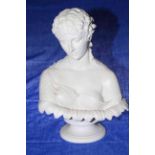 Resin bust of Clytie, 33cm.