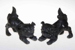 Pair Chinese metal dogs of fo.