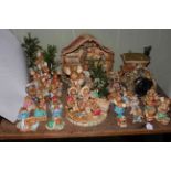 Collection of Pendelfin figurines including Dasher Motor Car, Caravan, Cottage, Bandstand,