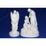 Victorian Parian group, The Finding of Moses, circa 1860, 34cm; and Minton Parian figure,