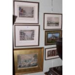 Collection of six framed Crystal Palace, Great Exhibition of 1851 prints.