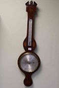 19th Century inlaid mahogany barometer, I.