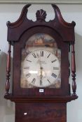 Victorian mahogany and oak 30 hour longcase clock, having painted arch dial signed Humphrey,