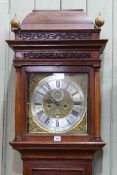 Early 19th Century oak eight day longcase clock having square brass dial signed John Barrow, London,