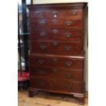 Georgian mahogany chest on chest,