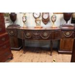 Hamptons Pall Mall, London, mahogany bow front pedestal sideboard,