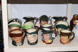 Twelve large Beswick and Royal Doulton character jugs including Pied Piper, Long John Silver.