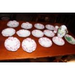 Victorian Mayer, Longport twelve pieces Parian dessert service,