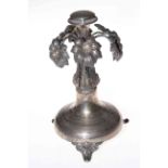 Russian silver centre piece stand with leaf decoration, 23cm.