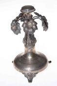 Russian silver centre piece stand with leaf decoration, 23cm.