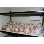 Collection of Victorian Brownhills Pottery including teapots and jugs with bamboo style design,