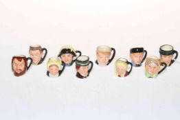 Collection of ten Royal Doulton tiny character jugs.