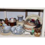 Collection of Royal Doulton Kang-He, figurines, stoneware, magazines, etc.