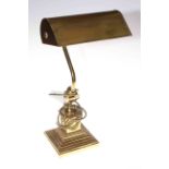 Adjustable brass desk lamp, 43cm.