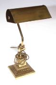 Adjustable brass desk lamp, 43cm.