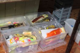 Collection of fishing ex-shop stock, fly tying, hooks, etc.