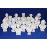 Collection of sixteen Victorian Parian busts of Composers and Literary figures (some by Robinson &