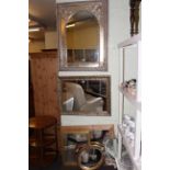 Collection of seven various framed wall mirrors.