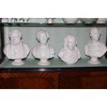 Four Victorian Parian busts; Kerr & Co Worcester of Prince Albert,