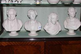 Four Victorian Parian busts; Kerr & Co Worcester of Prince Albert,