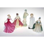 Collection of five Royal Doulton figures including Sophie, Emma and Darling HN1319.