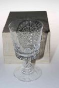 Stuart Crystal York Minster goblet, no. 193, boxed.