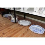 Four large 19th Century meat plates, Victorian jugs, etc.