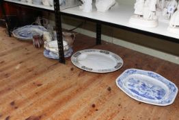 Four large 19th Century meat plates, Victorian jugs, etc.