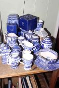 Collection of Ringtons including teapots, jars, cups, jugs.